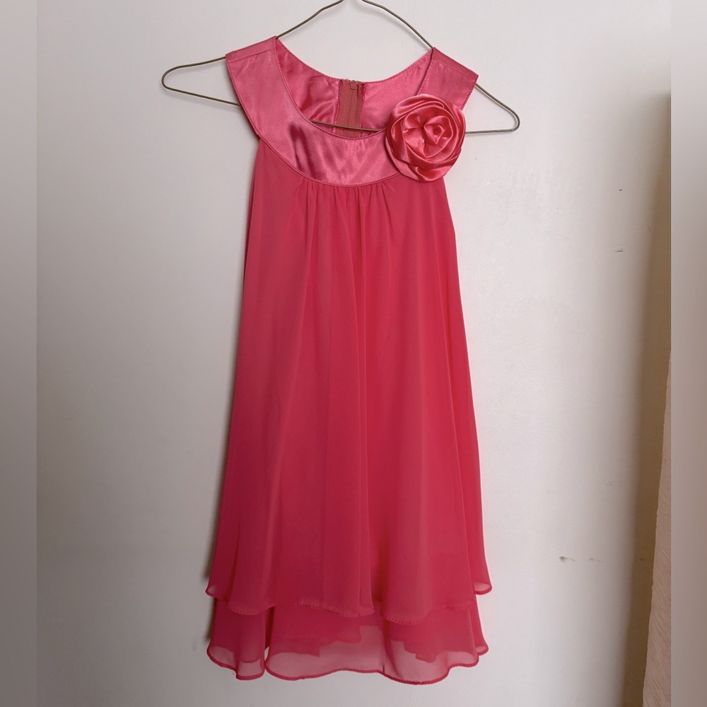 Pink chiffon Sleeveless Kids Dress size 7/8